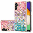 For Samsung Galaxy A34 5G Electroplating Pattern IMD TPU Shockproof Phone Case with Ring Holder(Colorful Scales) - 1