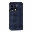 For OnePlus 11 Weave Plaid PU Phone Case(Blue) - 1