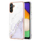 For Samsung Galaxy A54 5G Electroplating Marble IMD TPU Phone Case(White 006) - 1