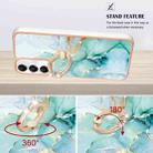 For Samsung Galaxy A05s Electroplating Marble IMD TPU Phone Case with Ring Holder(Green 003) - 3