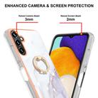 For Samsung Galaxy A35 Electroplating Marble IMD TPU Phone Case with Ring Holder(White 006) - 3