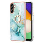 For Samsung Galaxy A35 Electroplating Marble IMD TPU Phone Case with Ring Holder(Green 003) - 2