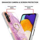 For Samsung Galaxy A35 Electroplating Marble IMD TPU Phone Case with Ring Holder(Purple 001) - 3