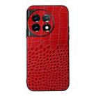 For OnePlus 11 Crocodile Texture Genuine Leather Phone Case(Red) - 1