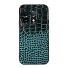 For OnePlus 11R/Ace 2 Crocodile Texture Genuine Leather Phone Case(Cyan) - 1