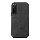 For Sony Xperia 1 V Cowhide Texture PU Phone Case(Black) - 1