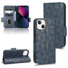 For iPhone 13 Symmetrical Triangle Leather Phone Case(Blue) - 1