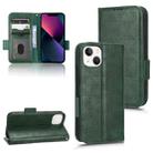 For iPhone 13 mini Symmetrical Triangle Leather Phone Case(Green) - 1