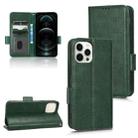 For iPhone 12 Pro Max Symmetrical Triangle Leather Phone Case(Green) - 1