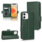 For iPhone 12 mini Symmetrical Triangle Leather Phone Case(Green) - 1