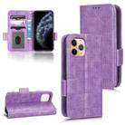 For iPhone 11 Pro Max Symmetrical Triangle Leather Phone Case(Purple) - 1