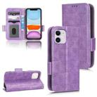 For iPhone 11 Symmetrical Triangle Leather Phone Case(Purple) - 1
