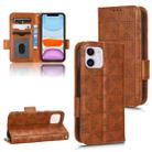 For iPhone 11 Symmetrical Triangle Leather Phone Case(Brown) - 1