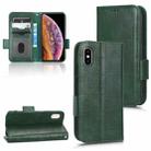 For iPhone XS Max Symmetrical Triangle Leather Phone Case(Green) - 1