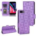 For iPhone 8 Plus / 7 Plus Symmetrical Triangle Leather Phone Case(Purple) - 1