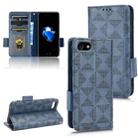 For iPhone SE 2022 / SE 2020 / 8 / 7 Symmetrical Triangle Leather Phone Case(Blue) - 1