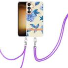 For Samsung Galaxy S24 5G Flowers and Plants Series IMD TPU Phone Case with Lanyard(Orchid Peony) - 1