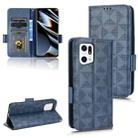 For OPPO Find X5 Pro Symmetrical Triangle Leather Phone Case(Blue) - 1