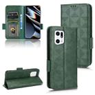 For OPPO Find X5 Pro Symmetrical Triangle Leather Phone Case(Green) - 1