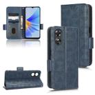 For OPPO A17 Symmetrical Triangle Leather Phone Case(Blue) - 1