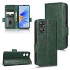 For OPPO A17 Symmetrical Triangle Leather Phone Case(Green) - 1