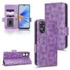 For OPPO A17 Symmetrical Triangle Leather Phone Case(Purple) - 1