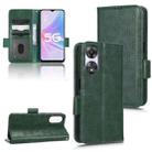 For OPPO A58 5G Symmetrical Triangle Leather Phone Case(Green) - 1