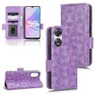 For OPPO A58 5G Symmetrical Triangle Leather Phone Case(Purple) - 1