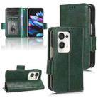 For OPPO Find N2 Symmetrical Triangle Leather Phone Case(Green) - 1