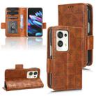 For OPPO Find N2 Symmetrical Triangle Leather Phone Case(Brown) - 1