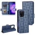For OPPO Find X5 Symmetrical Triangle Leather Phone Case(Blue) - 1