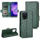 For OPPO Find X5 Symmetrical Triangle Leather Phone Case(Green) - 1