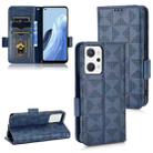 For OPPO Reno7 A Symmetrical Triangle Leather Phone Case(Blue) - 1