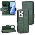 For OPPO Reno7 A Symmetrical Triangle Leather Phone Case(Green) - 1