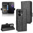 For OPPO Reno8 Pro Symmetrical Triangle Leather Phone Case(Black) - 1