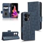 For OPPO Reno9 Pro+ Symmetrical Triangle Leather Phone Case(Blue) - 1