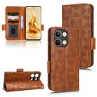 For OPPO Reno9 Pro Symmetrical Triangle Leather Phone Case(Brown) - 1