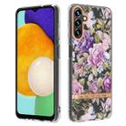 For Samsung Galaxy A34 5G Flowers and Plants Series IMD TPU Phone Case(Purple Peony) - 1