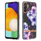 For Samsung Galaxy A34 5G Flowers and Plants Series IMD TPU Phone Case(Purple Begonia) - 1