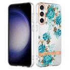 For Samsung Galaxy S23 FE 5G Flowers and Plants Series IMD TPU Phone Case(Blue Rose) - 1