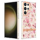 For Samsung Galaxy S24 Ultra 5G Flowers and Plants Series IMD TPU Phone Case(Pink Gardenia) - 1