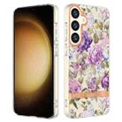 For Samsung Galaxy S24+ 5G Flowers and Plants Series IMD TPU Phone Case(Purple Peony) - 1