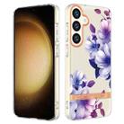 For Samsung Galaxy S24+ 5G Flowers and Plants Series IMD TPU Phone Case(Purple Begonia) - 1