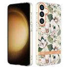 For Samsung Galaxy S24+ 5G Flowers and Plants Series IMD TPU Phone Case(Green Gardenia) - 1