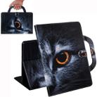 For Galaxy Tab S6 Lite P610 / P615 3D Colored Drawing Horizontal Flip Leather Case with Holder & Card Slot & Wallet & Handle(Half Face Cat) - 1