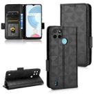For Realme C21Y / C25Y Symmetrical Triangle Leather Phone Case(Black) - 1
