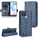 For Realme C21Y / C25Y Symmetrical Triangle Leather Phone Case(Blue) - 1