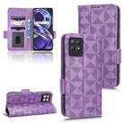 For Realme 8i Symmetrical Triangle Leather Phone Case(Purple) - 1