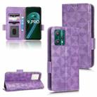 For Realme 9 Pro / 9 5G / Q5 Symmetrical Triangle Leather Phone Case(Purple) - 1