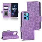 For Realme 9 Pro+ / 9 4G Symmetrical Triangle Leather Phone Case(Purple) - 1